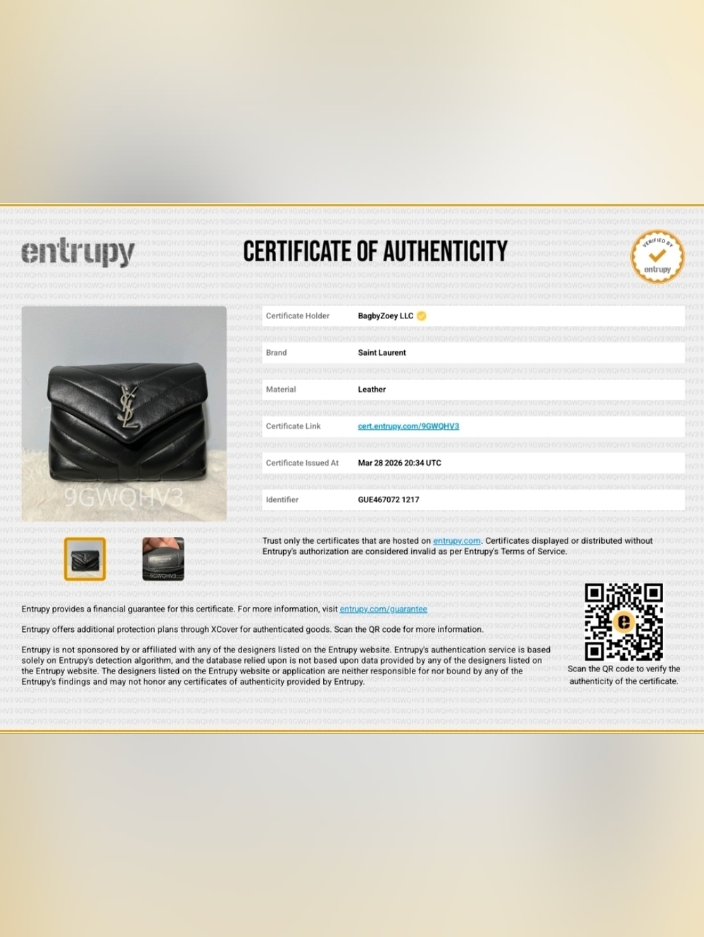 CF49 💟 Saint Laurent Loulou Shoulder Bag Matelasse Chevron Leather Toy - Picture 2 of 15